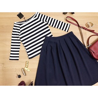 Set áo kẻ + chân váy xoè ASOS