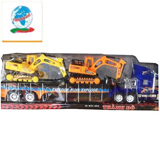 Đồ chơi xe ô tô đầu kéo có cần cẩu bằng nhựa không dùng pin Thành Đô