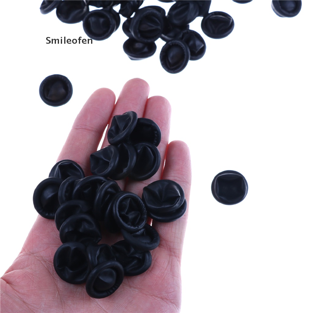 Set 100 bao ngón tay bằng cao su chống trượt màu đen