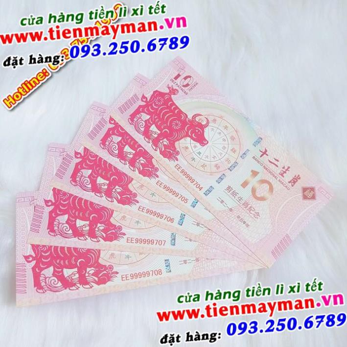 Tờ Tiền Hình Con Trâu Mệnh Giá 10 MaCao Lì Xì Tết 2021