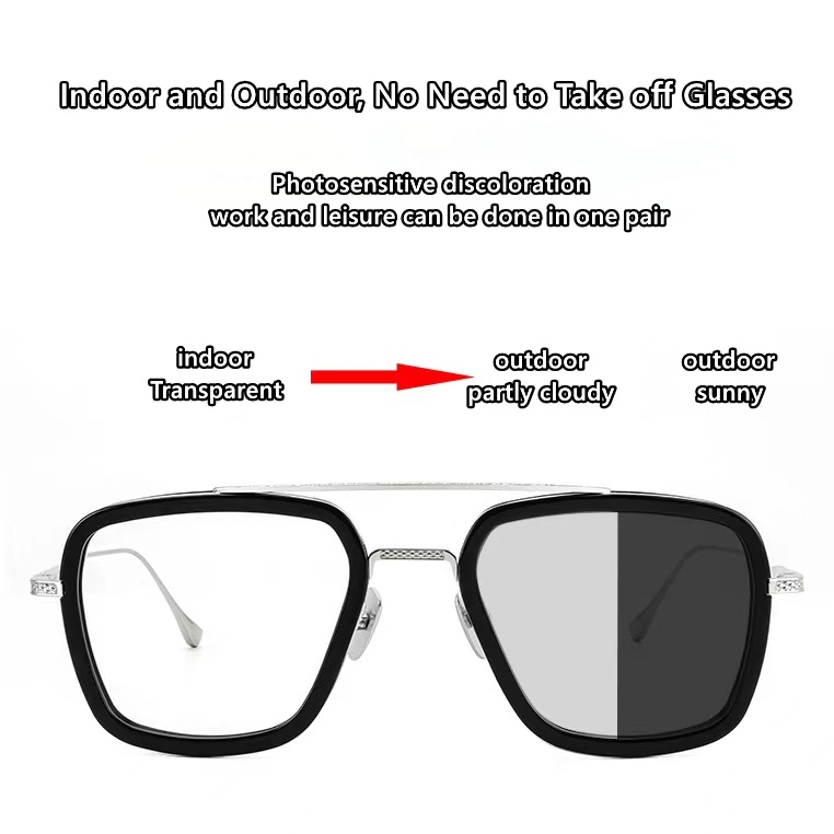 Kính Mát Gọng Vuông In Logo Avengers Tony Stark Thời Trang Cho Nam #3