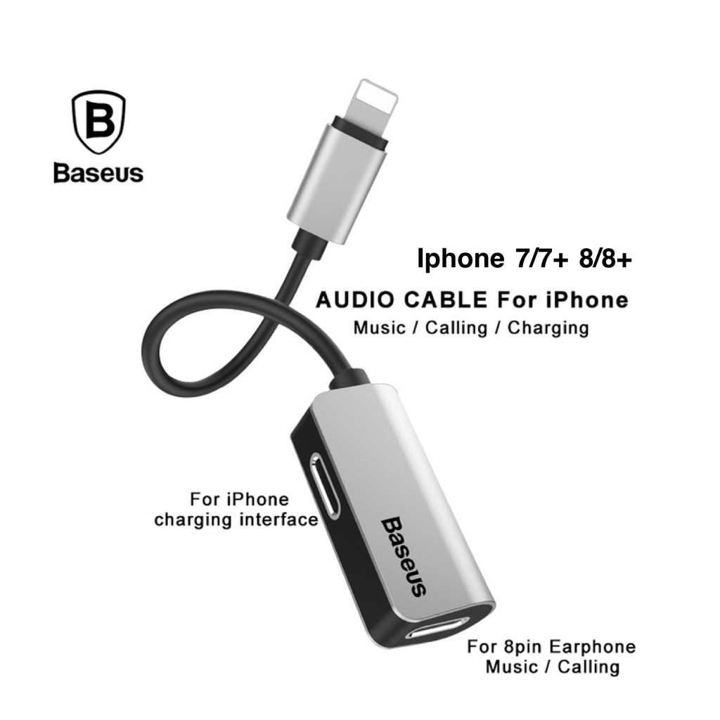 Bộ chia cổng Baseus L37 1 Lightning thành 2 Lightning-vừa sạc/vừa nghe nhạc/đàm thoại cùng lúc tiện lợi cho iPhone/iPad