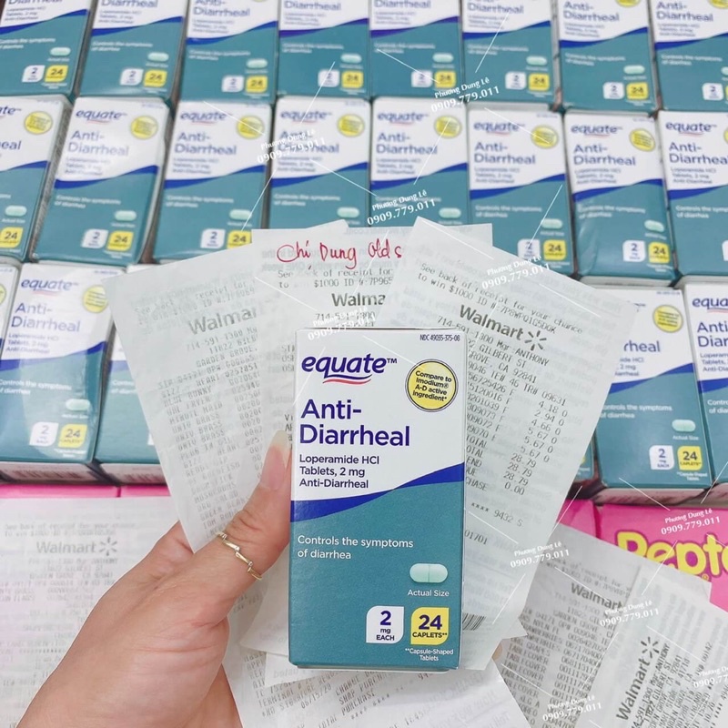 Hộp 24 viên uống cầm tiêu chảy rối loạn tiêu hóa Aquate Anti Diarrheal chuẩn Mỹ