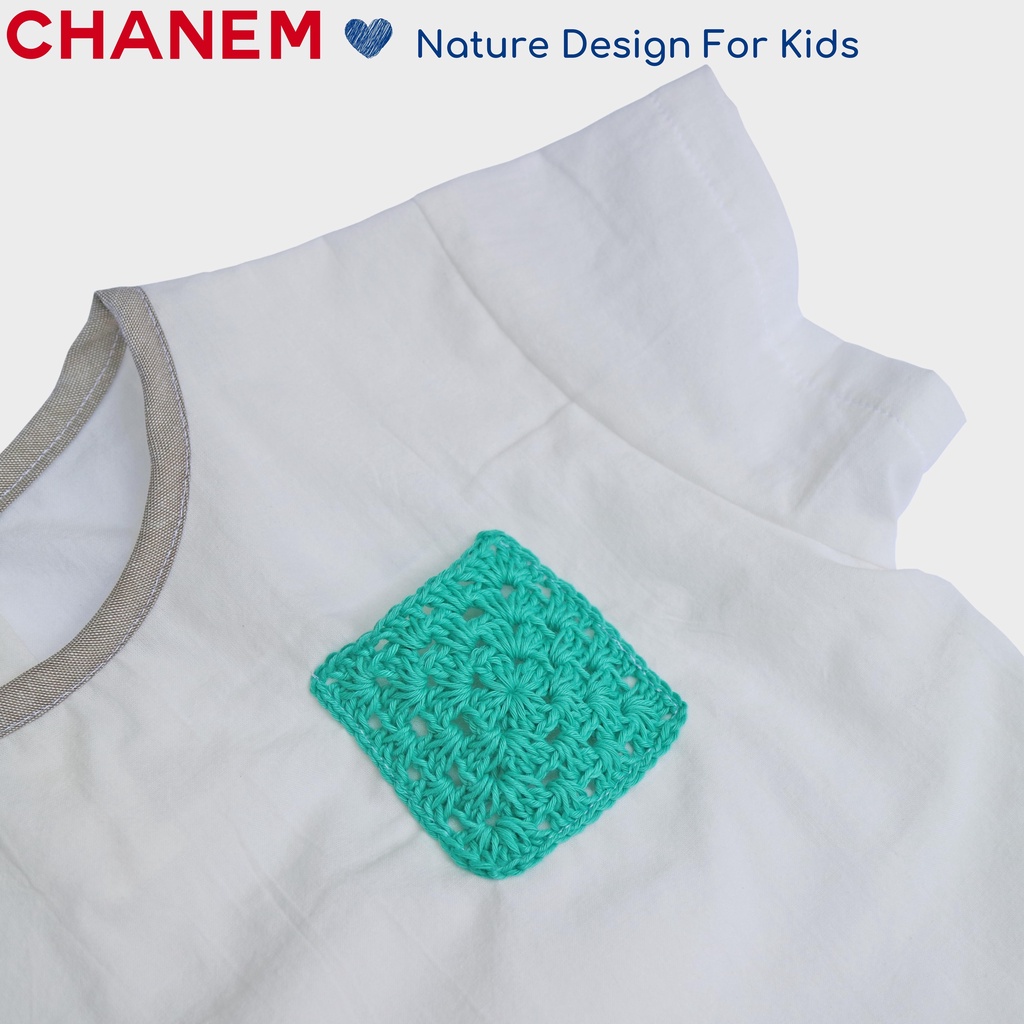Set bộ đồ bé trai bé gái ngắn tay phối túi móc cá tính chất liệu cotton thấm mồ hôi thoáng mát CHANEM