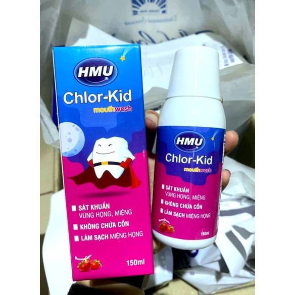 Nước súc họng HMU Chlor-kid dành cho trẻ từ 4 tuổi loại bỏ mảng bám, ngăn ngừa viêm nướu, giúp hơi thở thơm mát