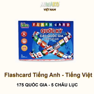 Flashcard Giới Thiệu Cờ Các Nước Trên Thế Giới, 175 Quốc Gia, Thủ Đô - Tiếng Anh, Tiếng Việt - Miwako Việt Nam