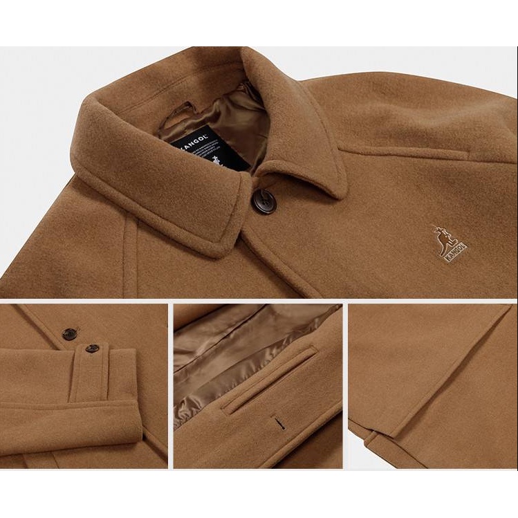 Áo khoác dạ cao cấp chính hãng KANGOL Balmacaan coat 6506 CAMEL XL