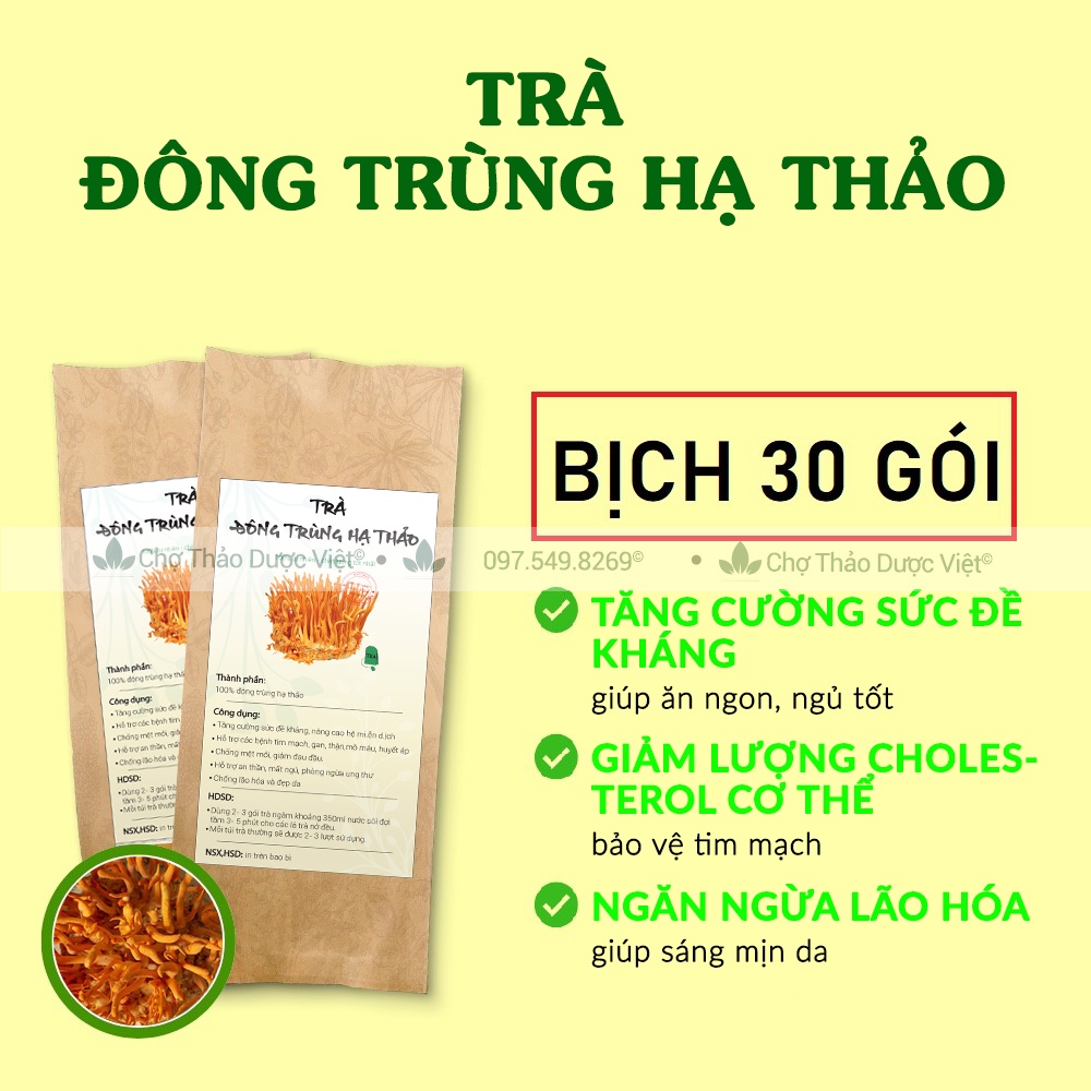 Trà đông trùng hạ thảo (Hỗ trợ tăng cường sức đề kháng, bồi bổ sức khỏe)