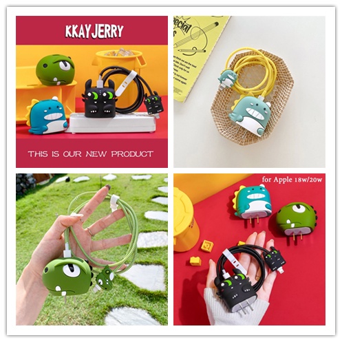 Bộ 4 Vỏ Bọc Đầu Sạc Nhanh Qipin Bằng Silicon Dễ Thương Phù Hợp Cho  18/20W