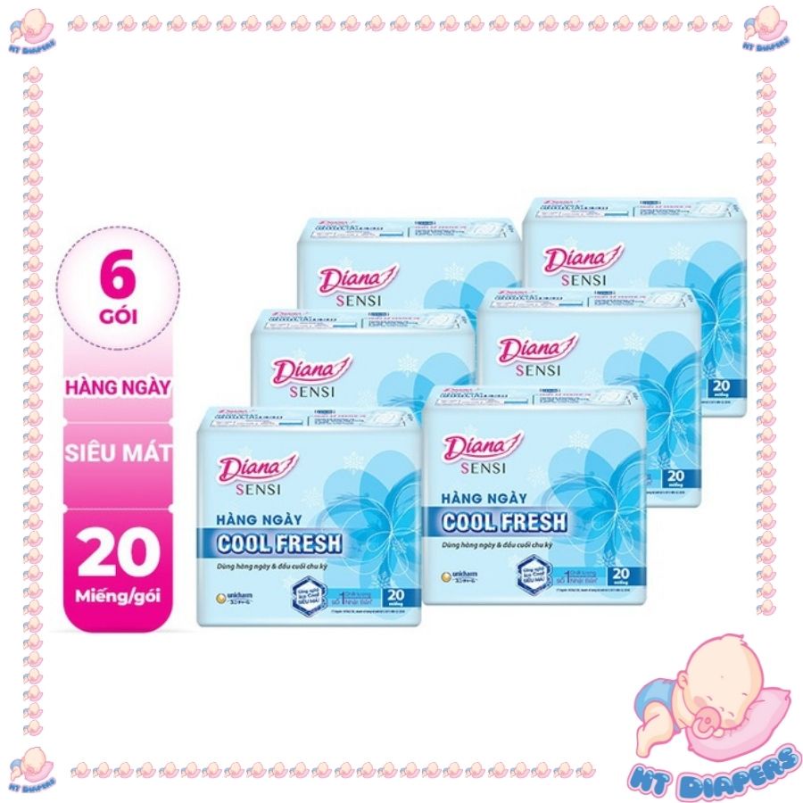 Băng Vệ Sinh Diana Hàng Ngày Sesi Cool Fresh (6 gói)