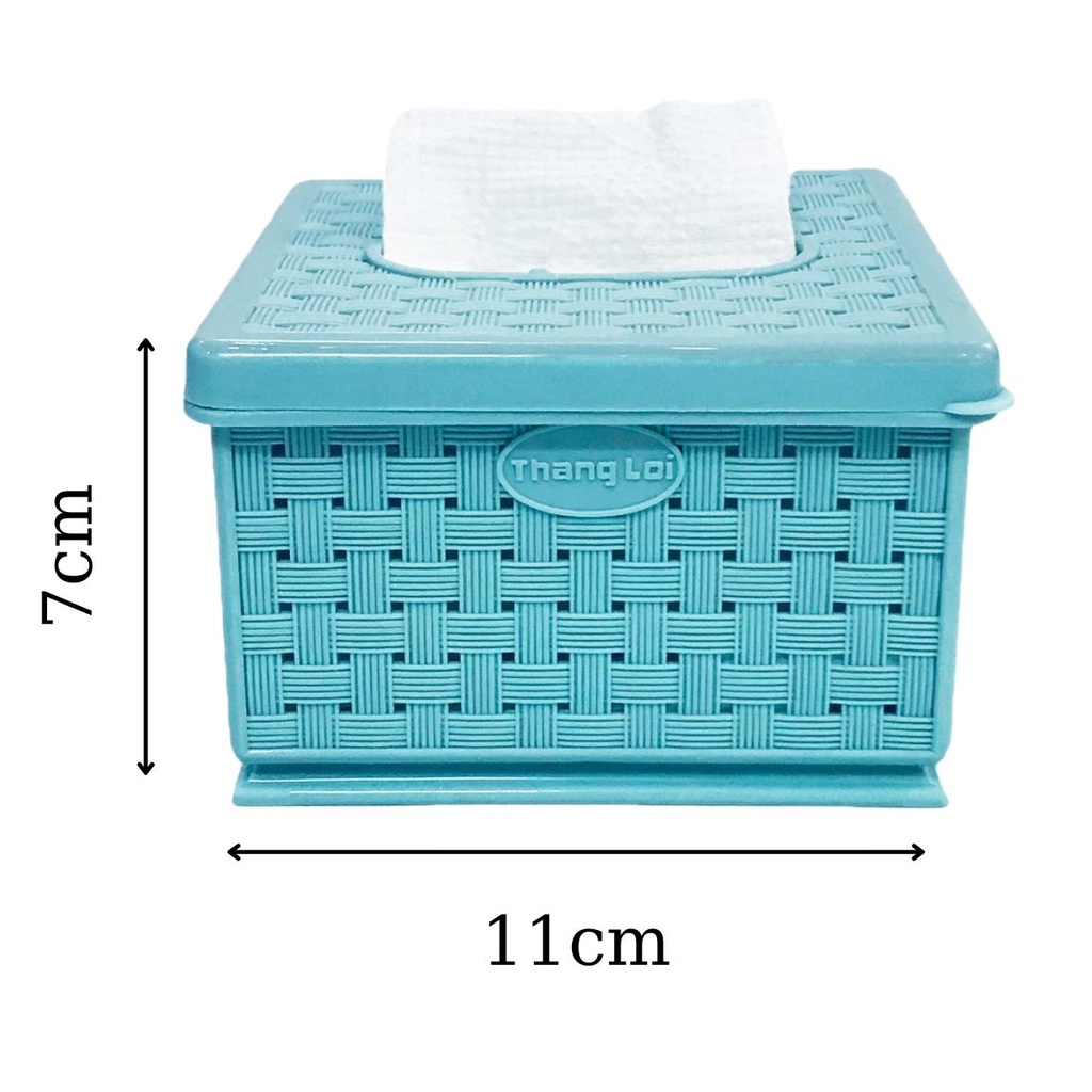 Hộp Đựng Khăn Giấy Vuông Size Nhỏ 11x11x7cm Nhựa Thắng Lợi