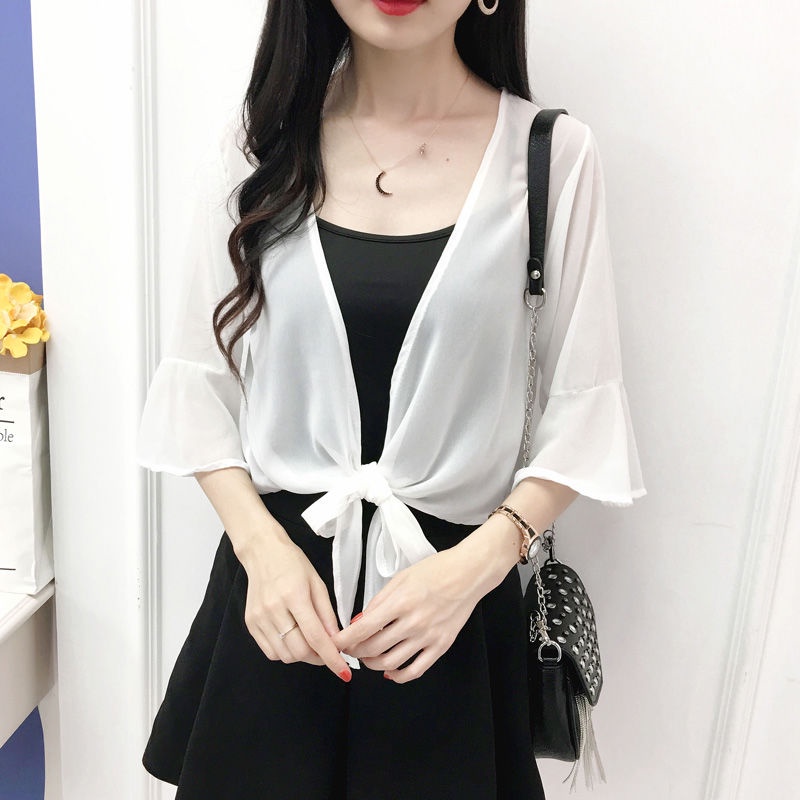 Áo Khoác Voan Mỏng Ngắn Tay Chống Nắng Thời Trang Mùa Hè Dành Cho Nữ