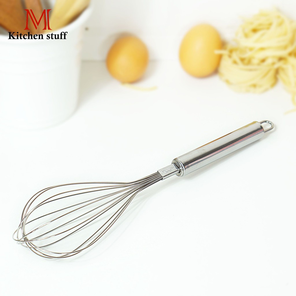 Bột đánh trứng M KITCHEN B0049 Thép không gỉ Size 26 Cm (A8)