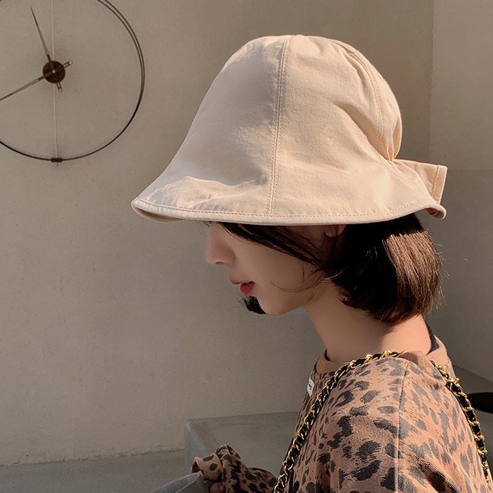 Nón Tai Bèo Chống Nắng Vành Nhỏ Co Giãn Màu Trơn Dễ Thương Phong Cách Nhật Hàn Thời Trang Xuân Hè Cho Nữ