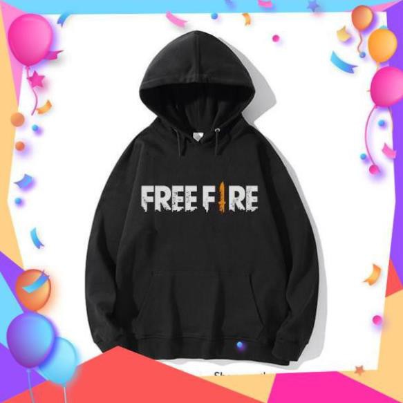 SALE- SALE- (SIÊU PHẨM) Áo Hoodie Đen Trắng In Logo Game Free Fire -BIBO SHOP -BIBO STORE - ÁO FF ĐẸP  / sp bán chạy