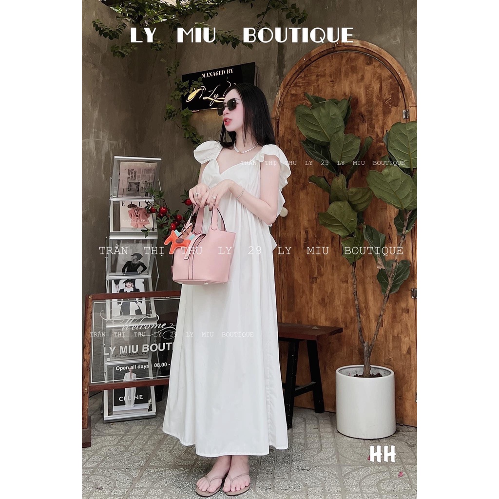 Đầm Nữ 2 Dây Đi Biển Buộc Nơ Sau, Váy Nữ Babydoll Trơn Dáng Dài Xinh Xắn Minxu Shop VAY07