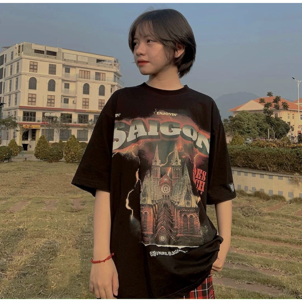 Áo thun Hades Saigon Spirit Black Tee nam và nữ 40kg-95kg, vải cotton dày mịn , Thời trang Unisex HCM AL143