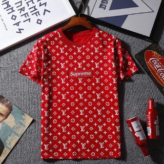 Áo Thun Cổ Tròn In Chữ Supreme Và Lv