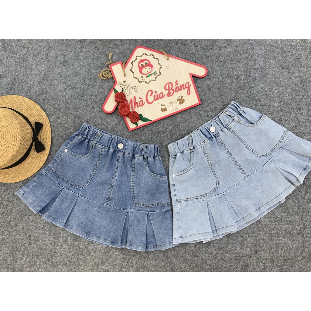 Nhà của Bống - Chân váy jeans xếp ly