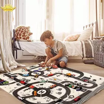 Đồ chơi thảm chơi 1 mảnh mô hình đường thành phố, thảm nhựa thông minh giúp phát triển trí não cho bé_123Lifevn