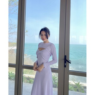 Set áo đầm xoắn ngực