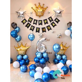 Bộ bóng trang trí sinh nhật tone xanh dương sang chảnh 44
