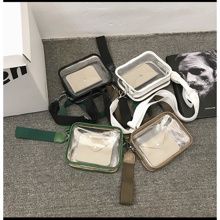Túi Đeo Chéo Vai Hình Vuông Nhỏ Trong Suốt Phong Cách Nhật Bản Thời Trang Cho Nữ
