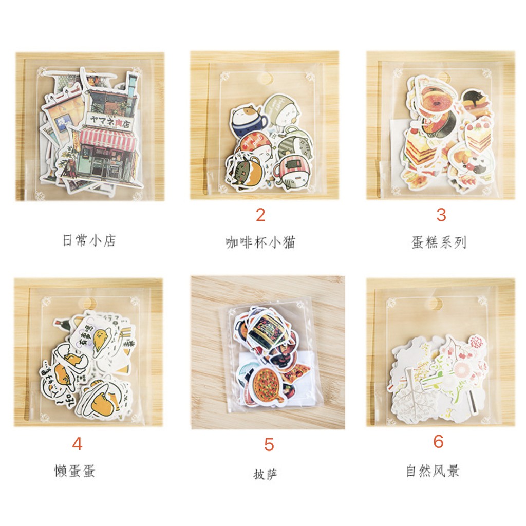 Set 20-40 Sticker Trang Trí Dễ Thương