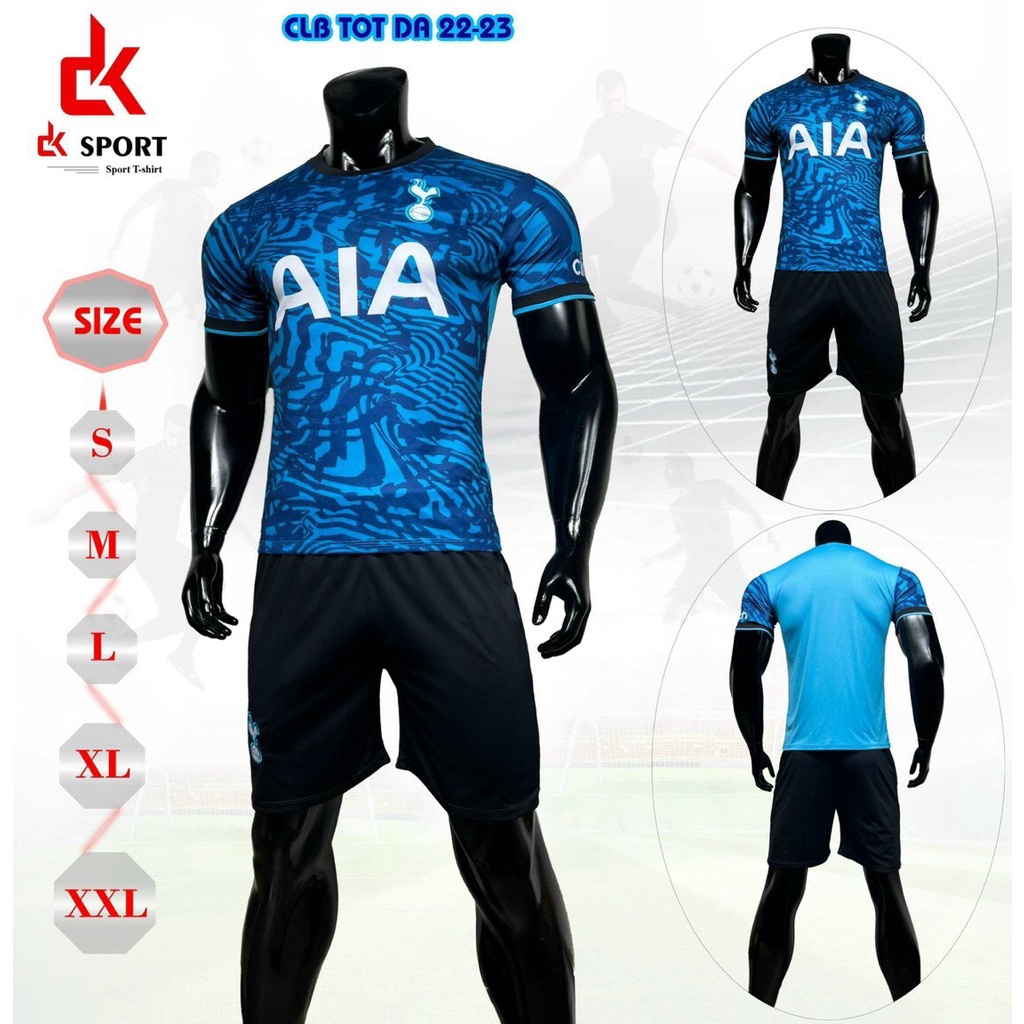 Bộ quần áo đá banh CLB Tottenham Xanh Da 2023 dk