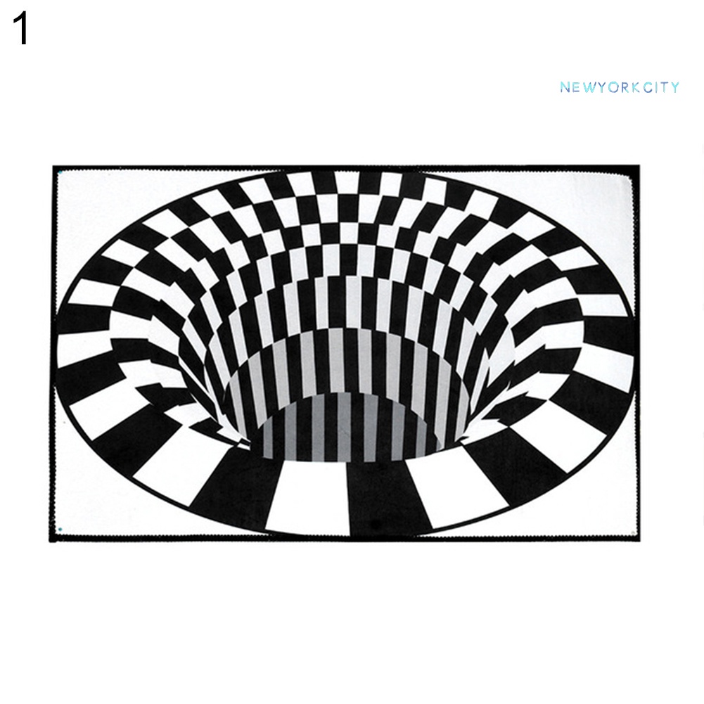 Thảm Lót Sàn Chống Trượt Hình Tròn In Họa Tiết Kẻ Sọc Đơn Giản Trang Trí Nhà Cửa