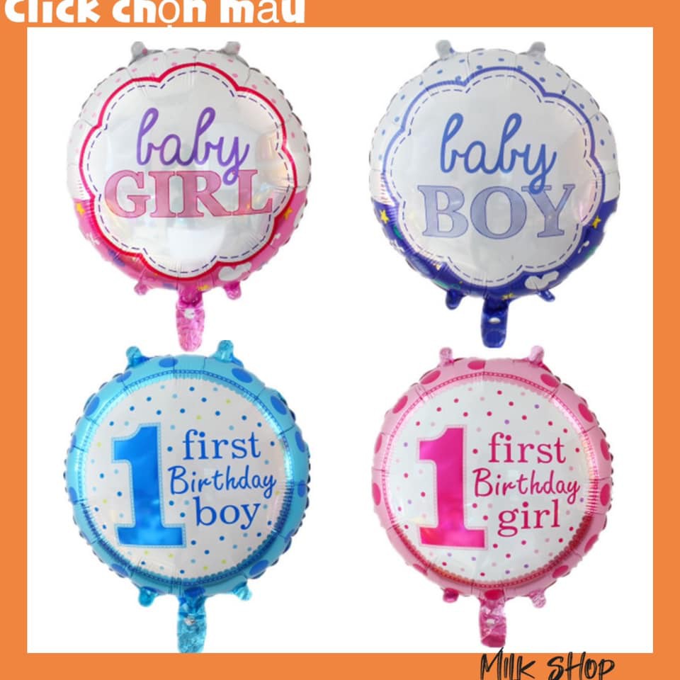 Bóng bay hình kẹo ngọt in họa tiết boy/ girl/ 1ST MN01