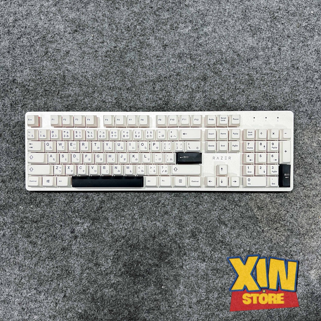 SET KEYCAP TRẮNG VÀ ĐEN NHỰA PBT 129 Nút ( ĐỂ TÚI ZIP )
