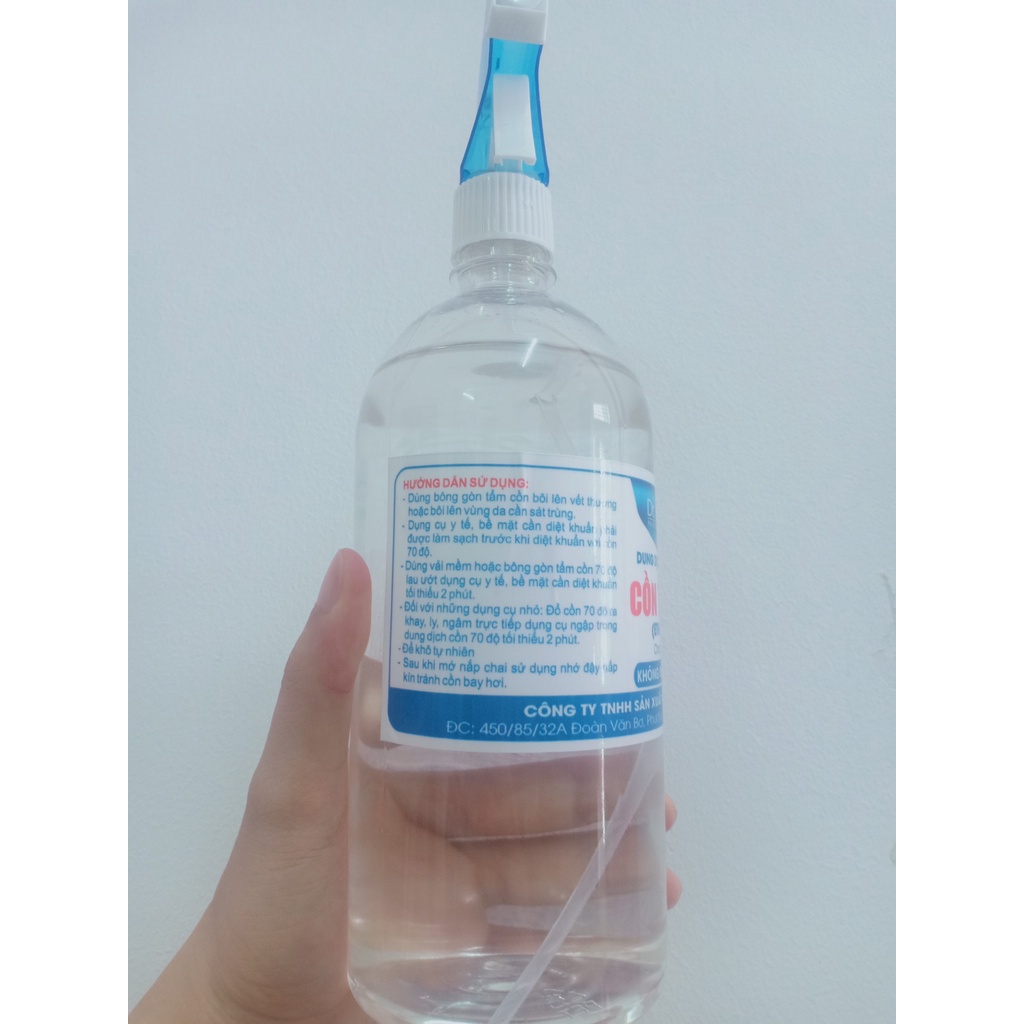 Chai Cồn Xịt 70 Độ 1000ml dr.Line Giúp Diệt Khuẩn Bề Mặt Vệ Sinh Tay Chân, Sát Trùng Vết Thương