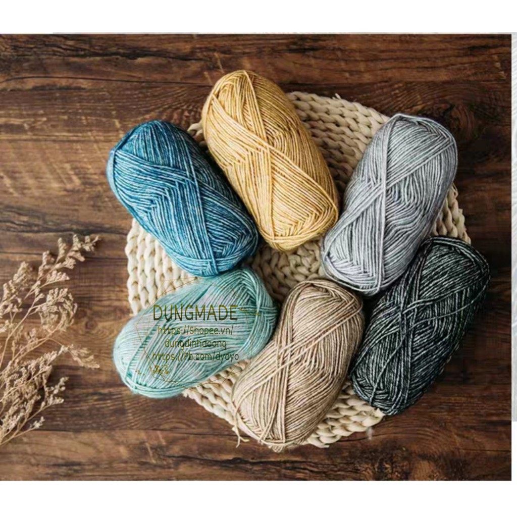 len cúc tần len loang đẹp đủ màu màu 1 - 38 cuộn len sợi đan móc