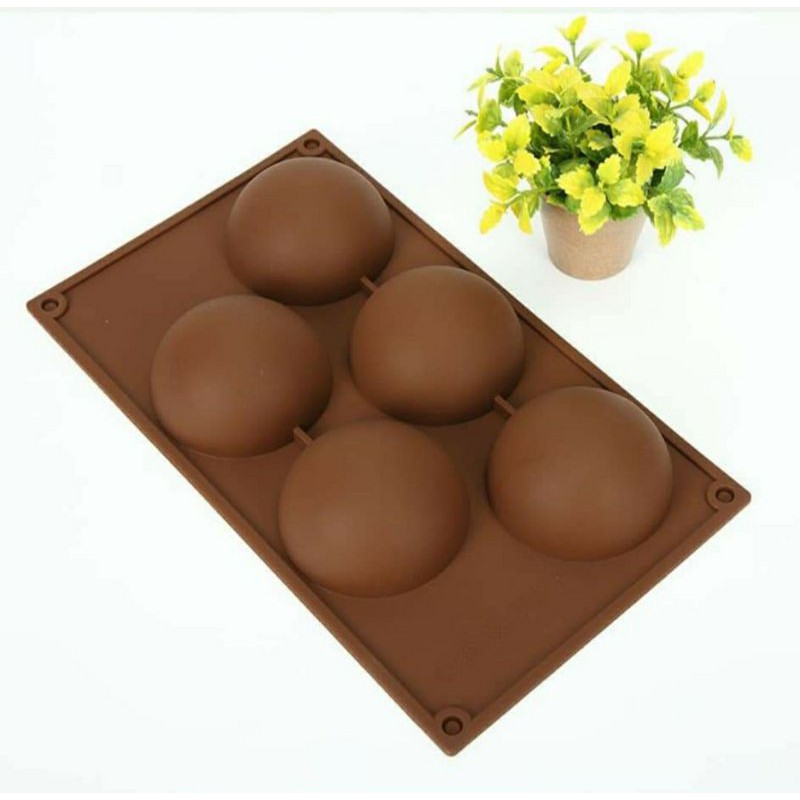 Khuôn silicon bán cầu 8cm /5p