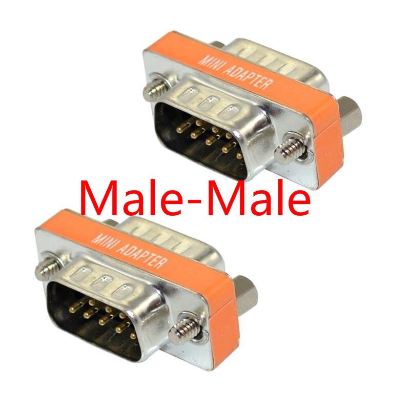 High Quality Mini Null Modem DB9 Female Male Plug Adapter Gender Changer Cross