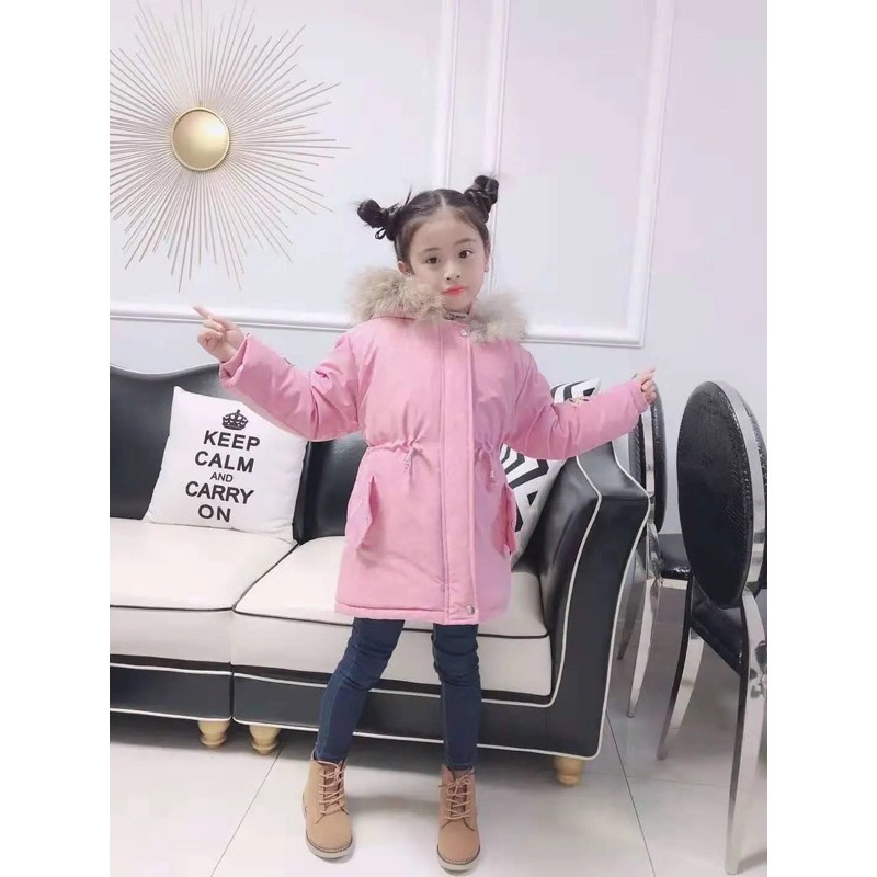 Áo Khoác KaKy Mủ Lông Bé Gái 8-38kg Thời Trang BaBy Quảng Châu