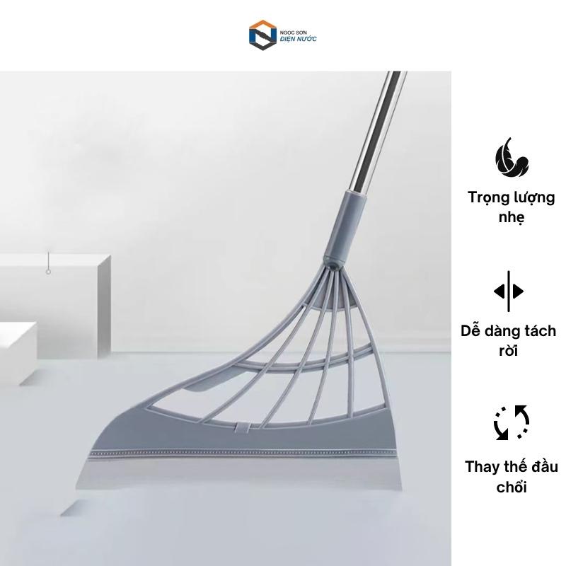 Chổi Silicon Quét Nhà Kiêm Chổi Gạt Nước Tiện Dụng Đầu Quét Có Thể Thay Thế