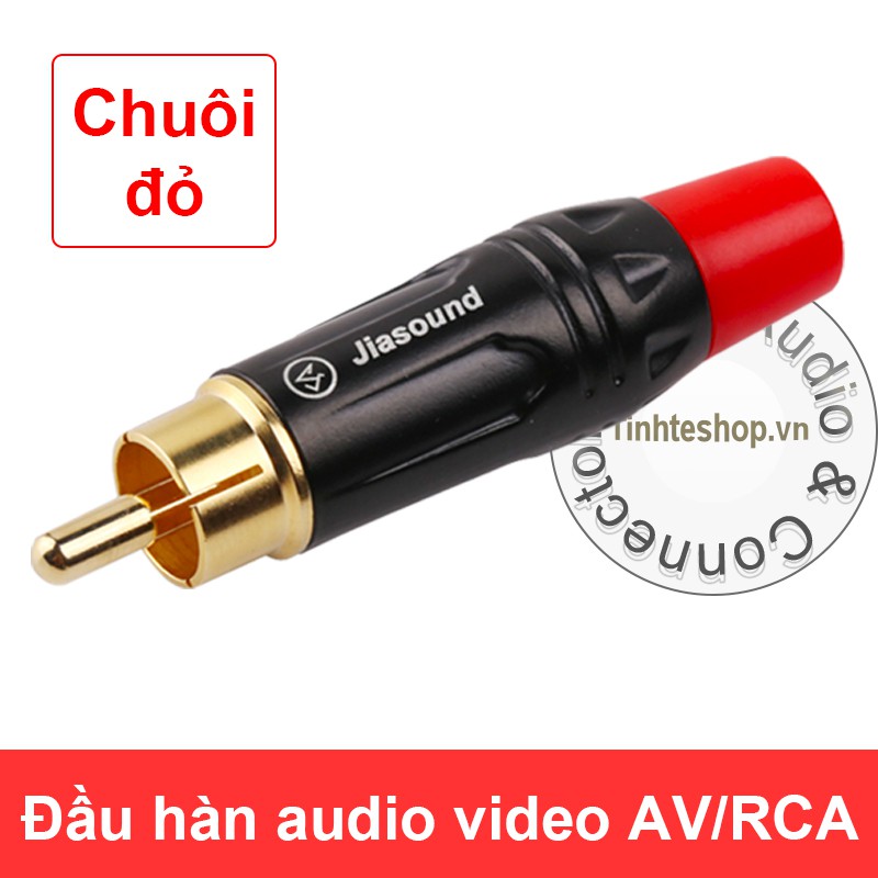 Đầu hàn cổng cắm audio video AV RCA gold 24K 3U OD-4-6mm 603BG chuôi cao su (đen/đỏ/trắng/vàng)
