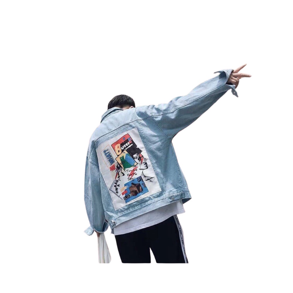 🌟HCM🌟 Áo Khoác Jean Nam In Hình siêu Hot Mã: CT295