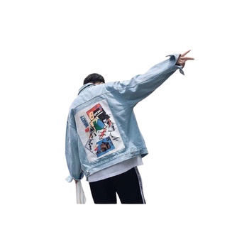 Áo Khoác Jean Nam In Hình BONI Hai Màu Xanh Đen siêu Hot Mã: CT295