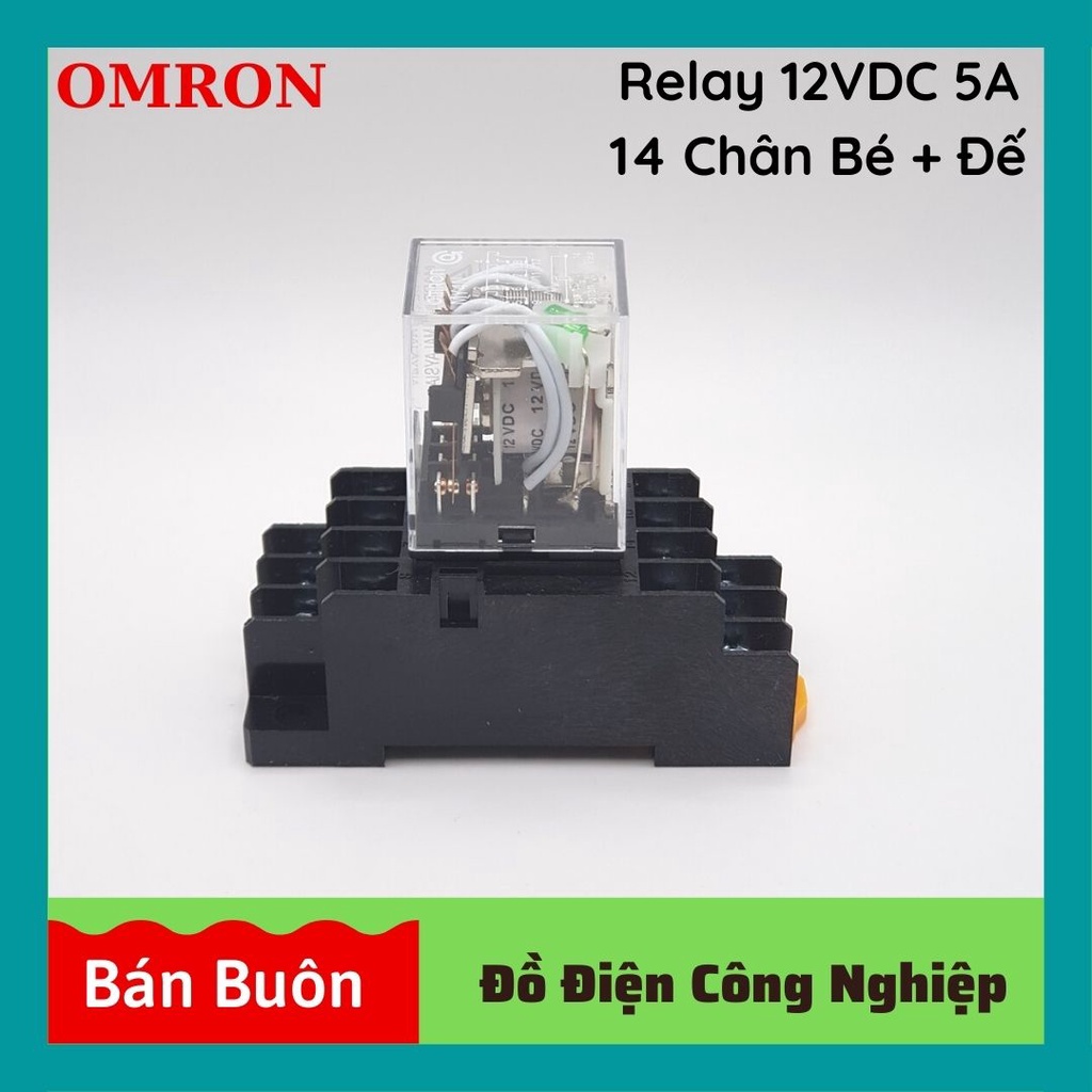 Relay omron 12v 14 chân, rơ le trung gian 12v