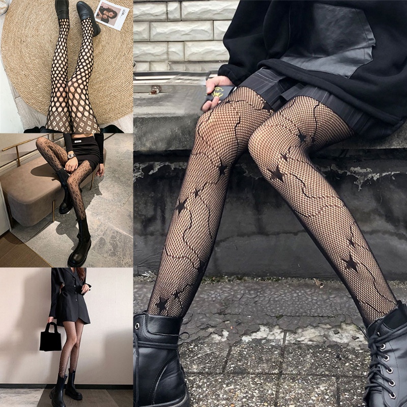 Quần tất lưới lưng cao co giãn in họa tiết da báo đính đá lấp lánh dùng để hóa trang cho nữ