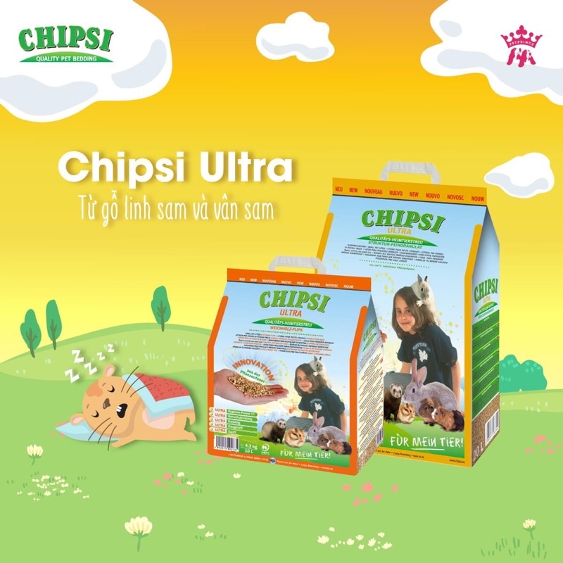 bắp chipsi Ultra 20L dành cho sóc/hamster/nhím/thỏ/bọ/dumbo/rat