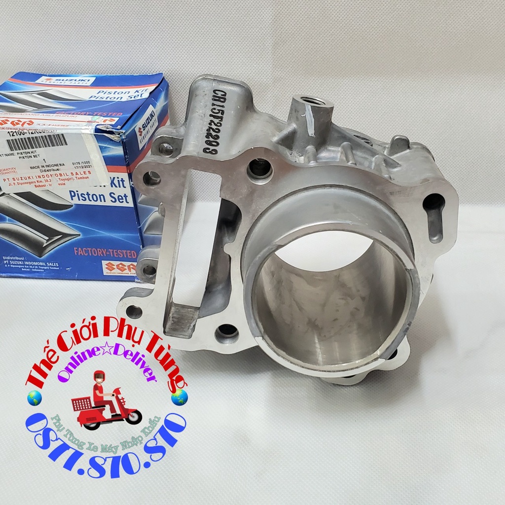Bộ Nòng (lòng) piston bạc Raider fi - Satria fi - GSX 150 Zin Suzuki indonesia - 12100-12K00-000