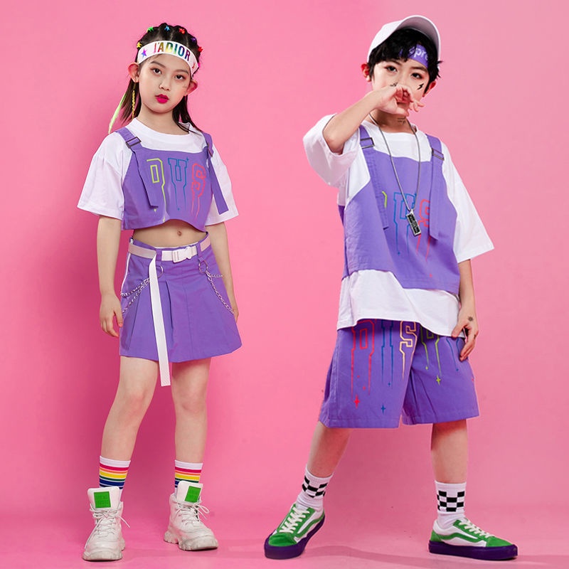 Bộ Trang Phục Nhảy Hip Hop Đường Phố Cao Cấp Thời Trang Mùa Hè Cho Bé Trai Và Gái