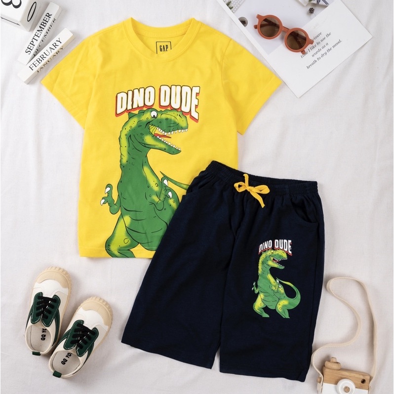 Bộ cotton hè bé trai Janeshop, Set quần áo cộc tay size đại bé trai 20-55kg