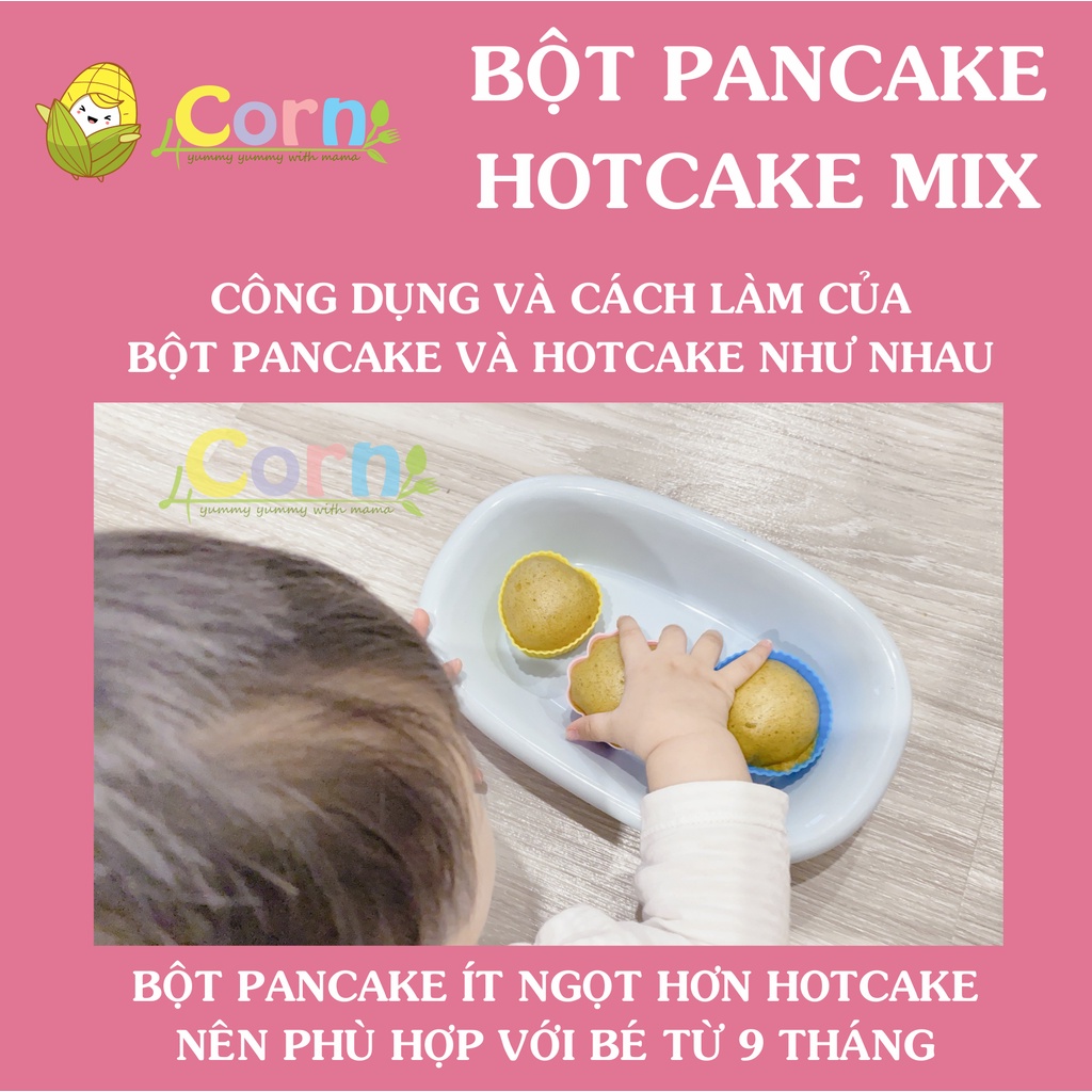 Bột làm bánh pancake/hotcake trộn sẵn Wakodo - Topvalu - Morinaga- Cho bé 9m+