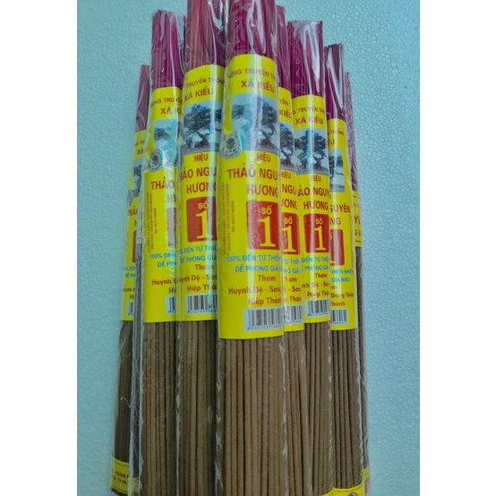 Combo 3 gói Hương Nhang Vàng sạch (nhựa trầm) không đậu tàn Thảo Nguyên Hương (Xà Kiều) thắp ngày thường 38cm