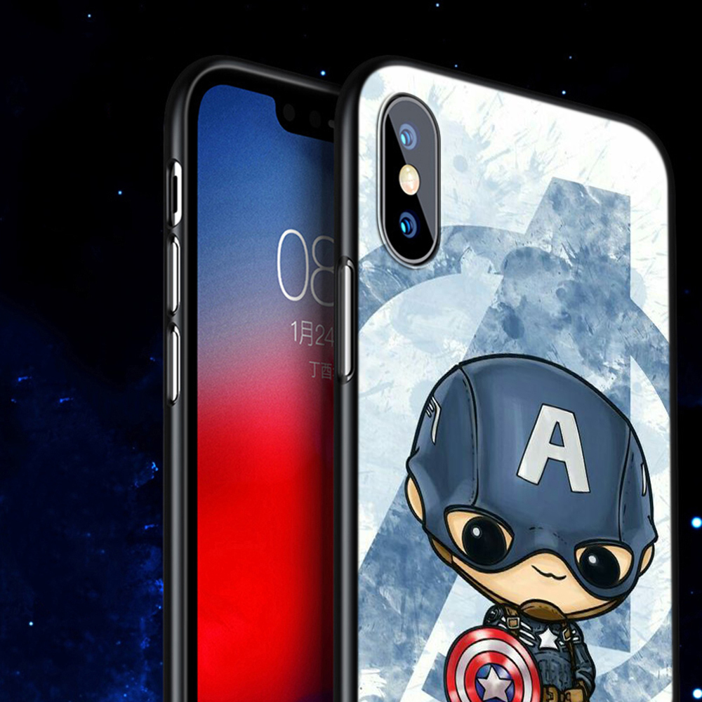 MARVEL Ốp Lưng Silicone In Hình Captain America Cho Iphone 5 5s Se 2020 6 6s 7 Plus R40